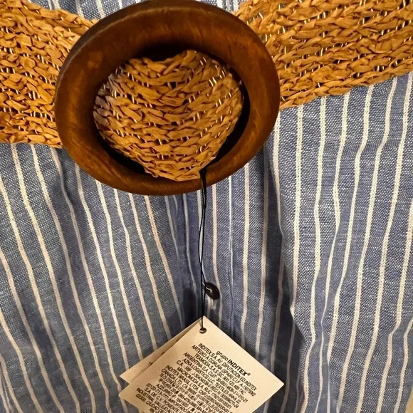 ZARA Trendy yet Classic Striped Linen Sky Blue Striped Maxi Dress🔥🔥🔥 - Picture 5 of 9